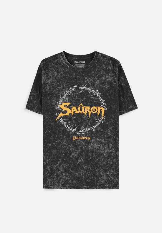 The Lord Of The Rings - Sauron Acid Wash Heren T-shirt - L - Grijs