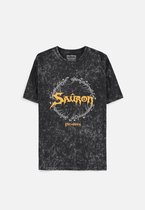 The Lord Of The Rings - Sauron Acid Wash Heren T-shirt - 2XL - Grijs
