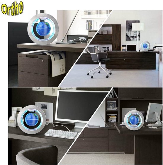 Ortho® - Globe flottant magique - Accessoire de bureau unique - Veilleuse - Eclairage LED - Globe magnétique - Groot modèle