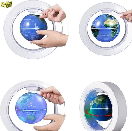 Ortho® - Globe flottant magique - Accessoire de bureau unique - Veilleuse - Eclairage LED - Globe magnétique - Groot modèle