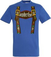 T-shirt Lederhosen homme | Oktoberfest mesdames messieurs | outfit tyrolienne | Bleu | taille XXL