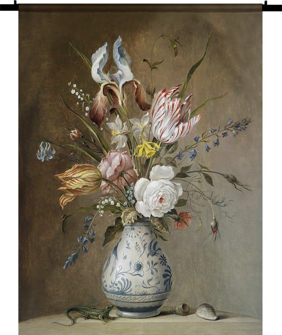 Wandkleed - wanddoek - Stil leven bloemen  Balthaser - 120 x 160 cm