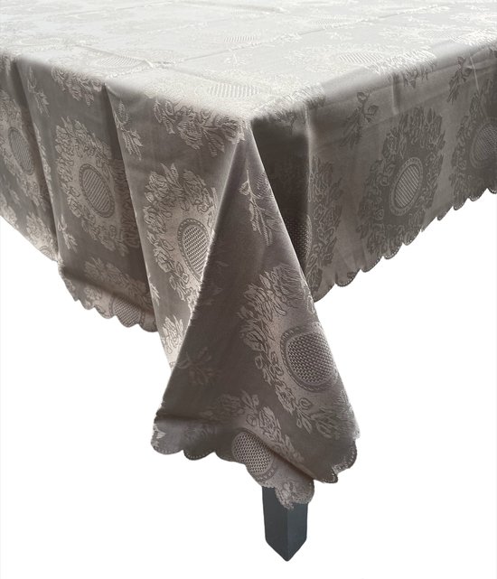 Tafelkleed - Onderkleed - Tafellaken - Taupe - Rechthoek 140 x 200 cm |  bol.com