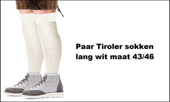 Paar Tirol Lange sokken wit gebreid mt.39-46 - Tiroler heren dames  kniekousen kousen... | bol.com