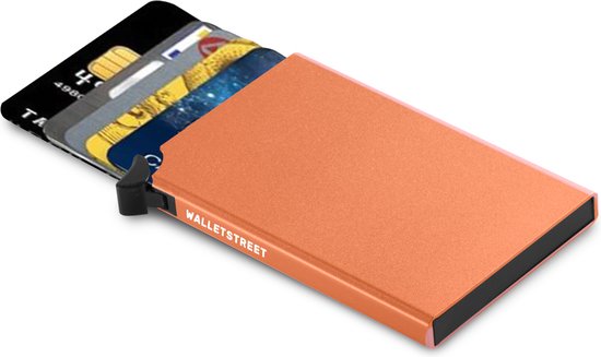 Walletstreet Uitschuifbare Pasjeshouder CB collection-Walletstreet Aluminium Creditcardholder/Creditcardhouder Card Protector Anti-Skim/ RFID Card Protector 7 Pasjes – Oranje/Orange