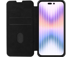 Nillkin Qin Pro Hoesje Geschikt voor Apple iPhone 14 Pro - Book Case met Camera Slider - Ruimte voor Twee Pasjes Kunstleer Zwart