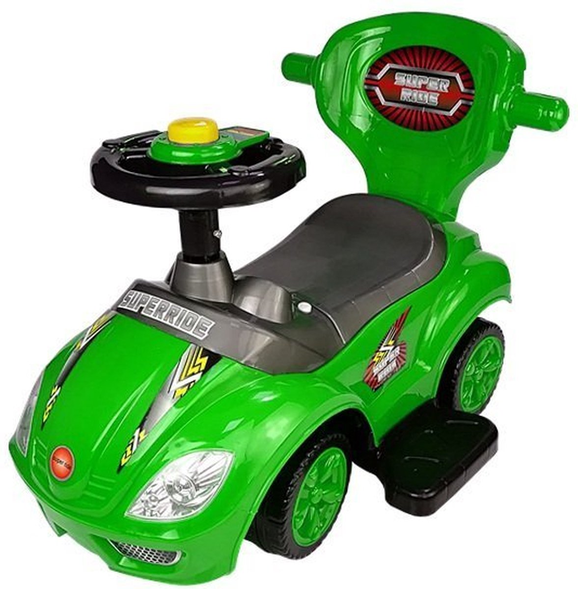 Mega Car 3 in 1 loopauto met duwstang Groeit mee met je kind Groen