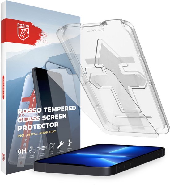 Tempered Glass Rosso Apple iPhone 14 Pro avec Plateau d'Installation