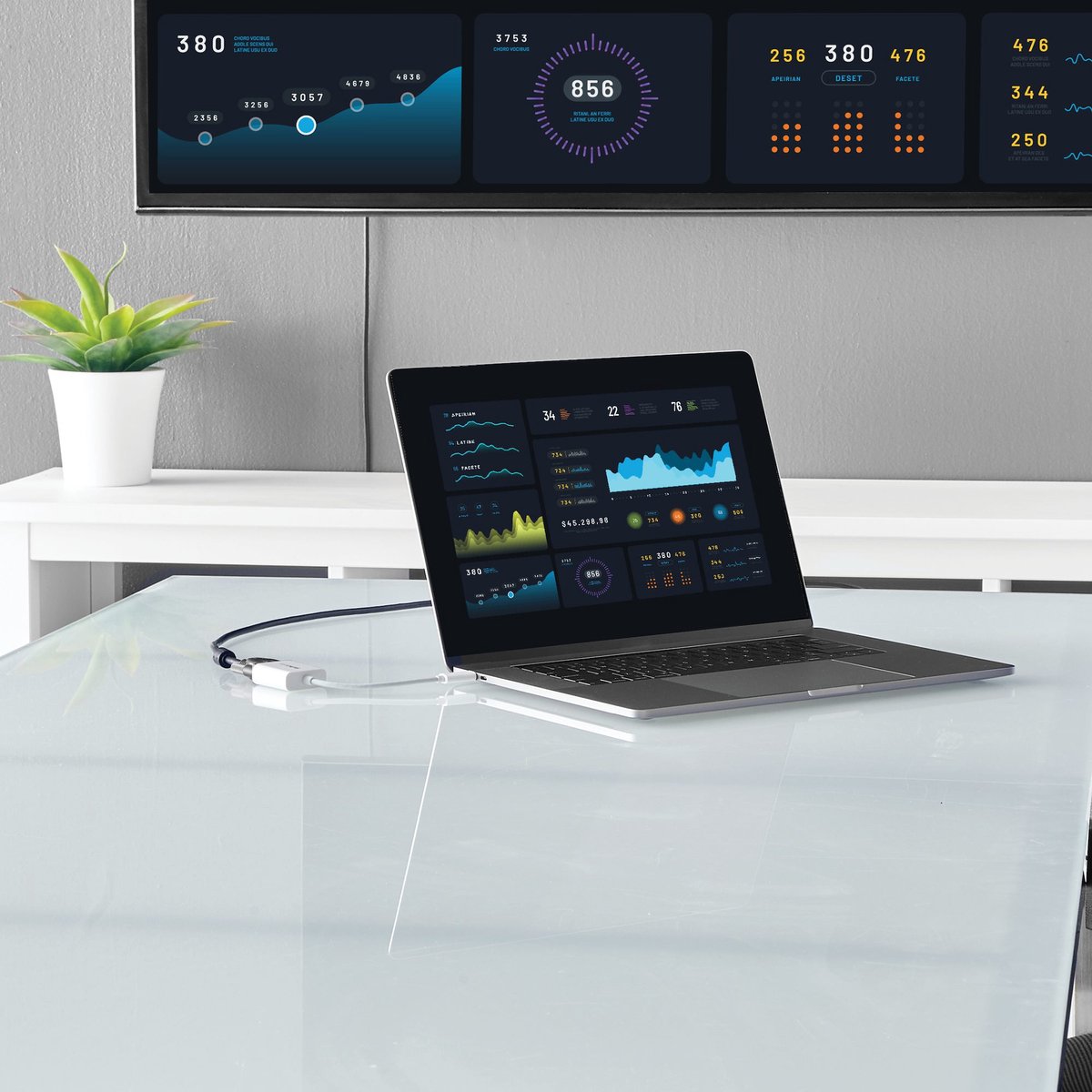 Adapter USB C naar VGA Startech CDP2VGAW Wit