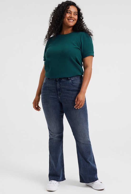 WE Fashion Dames high rise flared jeans met stretch - Curve | bol.com