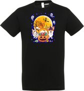 T-shirt kinderen Halloween Hondjes | Halloween kostuum kind dames heren | verkleedkleren meisje jongen | Zwart | maat 104