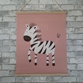 Textielposter Zebra, Kinderkamer, muurdecoratie, 56 x 46 cm