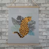 Textielposter Panter, Kinderkamer, muurdecoratie, 56 x 46 cm