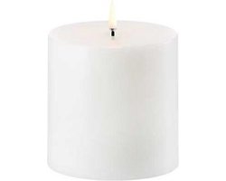 Uyuni LED Kaars - Pillar Candle Nordic White - Ø10,1 x 10 cm - Realistische LED Kaars - Zonder Open Vuur - Exclusief 2x C Batterijen