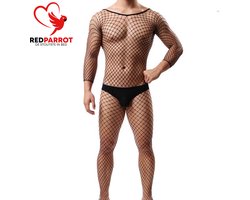 Erotische visnet jumpsuit - Sexy bodysuit heren - BDSM - One size