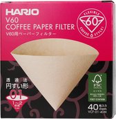 HARIO V60 Koffiefilters - 01 Size - Bruin - 40 stuks