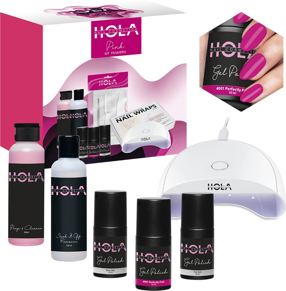 Hola Nail Cosmetica Gelpolish Kit Pequeno - Pink