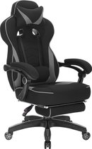 Bol.com Kamyra® Ergonomische Gamestoel - Bureaustoel Gamestoelen Game Stoel - Voor Kinderen & Volwassenen - Stof - Zwart/Grijs -... aanbieding