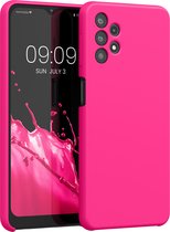 kwmobile telefoonhoesje geschikt voor Samsung Galaxy A32 5G - Hoesje met siliconen coating - Smartphone case in neon roze