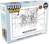 Puzzel Stadskaart - Maastricht - Zwart - Wit - Legpuzzel - Puzzel 500 stukjes - Plattegrond