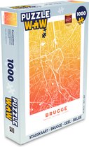 Puzzel Stadskaart - Brugge - Geel - België - Legpuzzel - Puzzel 1000 stukjes volwassenen - Plattegrond