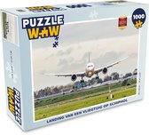 Puzzel Landing van een vliegtuig op Schiphol - Legpuzzel - Puzzel 1000 stukjes volwassenen