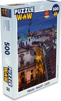 Puzzel Praag - Nacht - Licht - Legpuzzel - Puzzel 500 stukjes