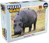 Puzzel Nijlpaard - Gras - Legpuzzel - Puzzel 1000 stukjes volwassenen
