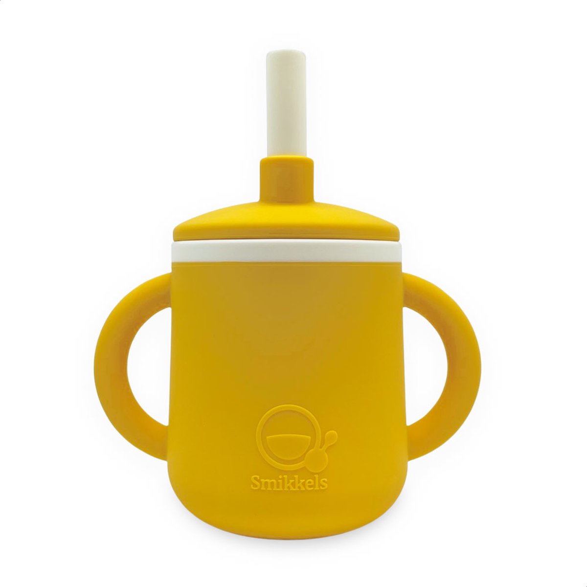 Goedkoopste Smikkels - Siliconen kinderbeker met oren - Velige Drinkbeker - Oefenbeker - Rietjesbeker - Duurzaam - Baby - Peuter - Kleuter - Geel