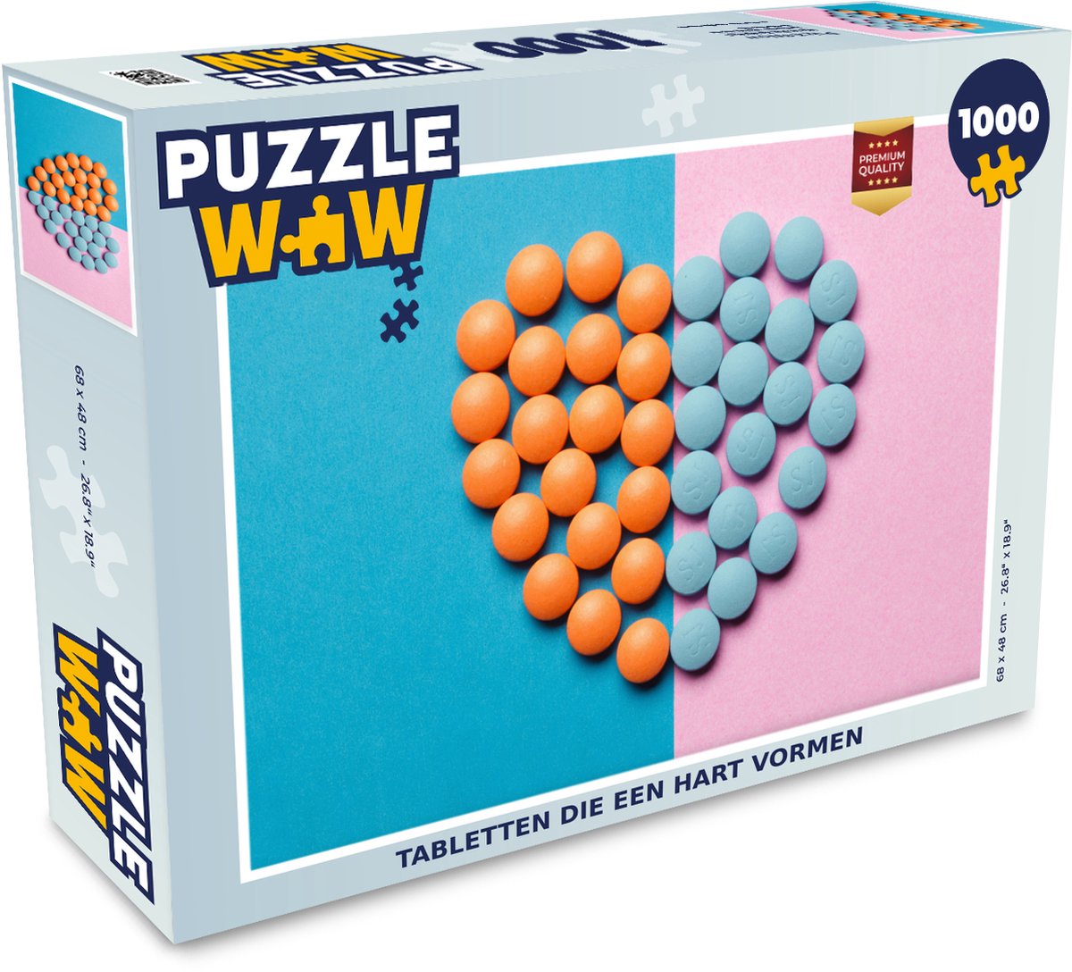 Puzzel Hart - Tabletten - Pastel - Legpuzzel - Puzzel 1000 stukjes volwassenen
