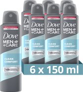 Dove Men+Care Clean Comfort Anti transpirant Deodorant Spray - 6 x 150 ml - Voordeelverpakking