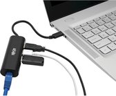 Tripp-Lite U460-003-3A1GB USB 3.1 Gen 1 USB-C Portable Hub/Adapter, 3 USB-A Ports and Gigabit Ethernet Port, Thunderbolt 3 Compatible, Black TrippLite