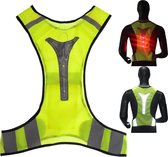 Running Vest - Veiligheidshesjes - X-vorm - Jogging reflectie vest - voor buitenactiviteiten in de nacht - Geel
