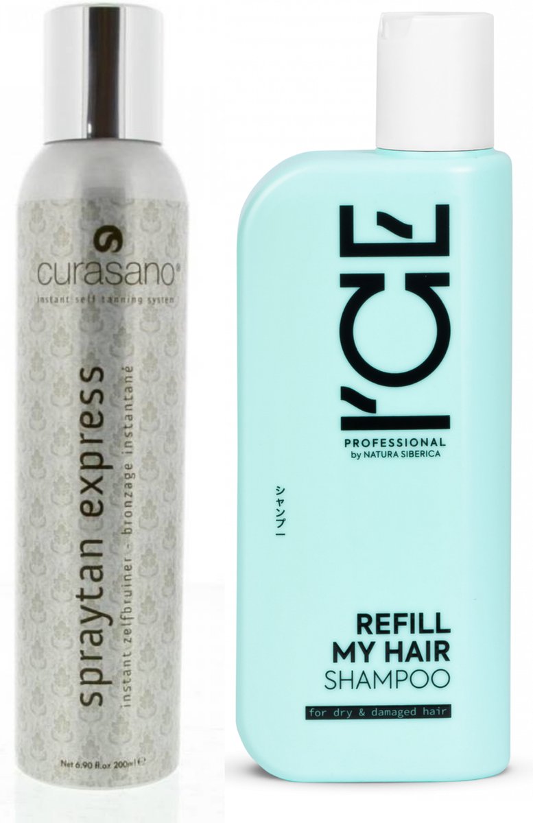 CURASANO Spraytan, Tanning Spray, 200ml + Vegan / Bio Refill My Shampoo