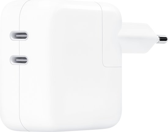 Originele Apple - 35W - Dual Power Adapter - 2x USB-C Poorten - Wit