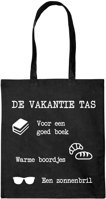 LBM De vakantie tas - Voor een goed boek, warme broodjes en een zonnebril - Zwart