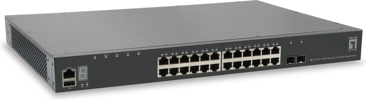 LevelOne GTL-2891 netwerk-switch Managed L3 Gigabit Ethernet (10/100/1000) Grijs