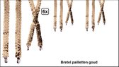6x Bretel pailletten goud - Festival hollywood gala thema feest bretels glitter and glamour