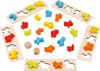Afbeelding van het spelletje Sorteerspel: DIEREN, 32-delig, hout, bord 24x7x0,5cm, 2+