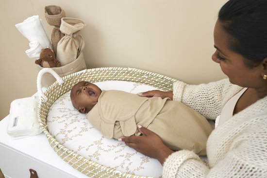 Meyco Baby Branches/Uni swaddlemeyco inbakerdoek - 2-pack - sand - 0-3 maanden - 1.0 TOG van Meyco Baby — afbeelding 4