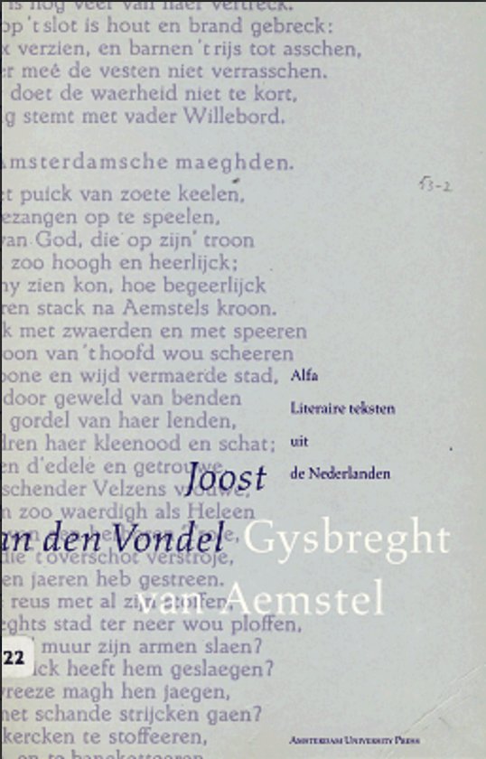 Cover van het boek 'Gysbreght van Aemstel' van Joost van den Vondel