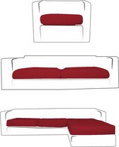Housse de coussin d'assise Bandal® - 95% Katoen - Rouge foncé - Taille L
