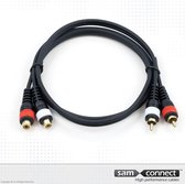 2x RCA naar 2x RCA verlengkabel, 10m, f/m | Signaalkabel | sam connect kabel