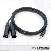 3.5mm mini Jack naar 2x XLR kabel, 3m, m/m | Signaalkabel | sam connect kabel