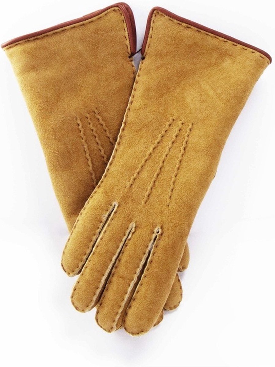 Beige Lammy handschoenen suede voor volwassenen 9 (XL - 23 cm)