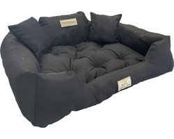 KingDog - Hondenmand Groot - Katten- en Hondenbed - Buitenmaat 100 x 75 - Maat L - Zwart