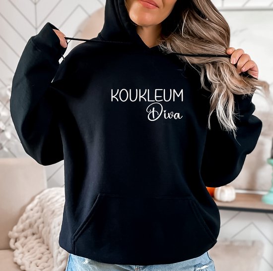 Dames Hoodie KOUKLEUM Diva. Zwarte hoodie- koukleum- warme hoodie. Maat S |  bol.com