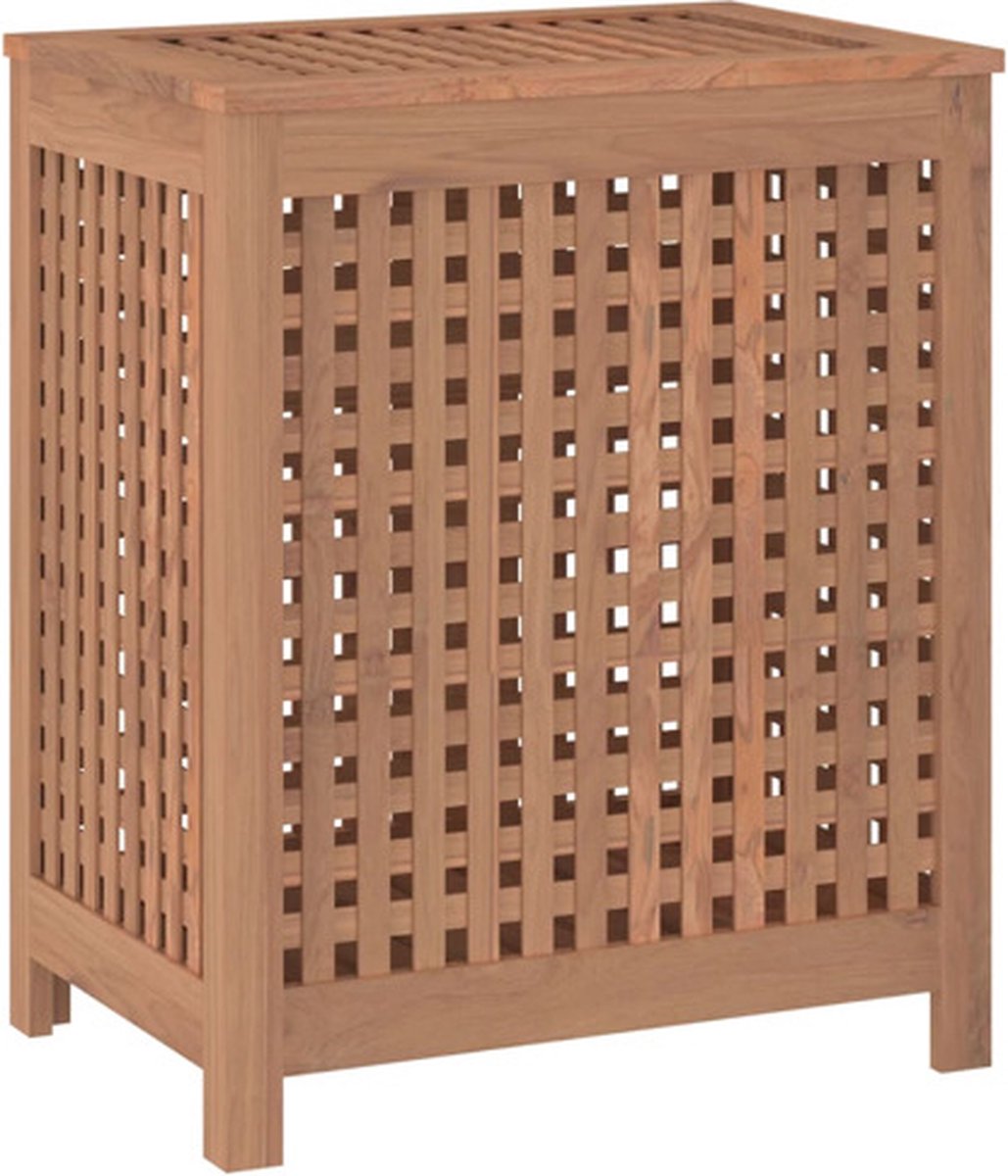 vidaXL - Wasmand - 50x35x60 - cm - massief - teakhout