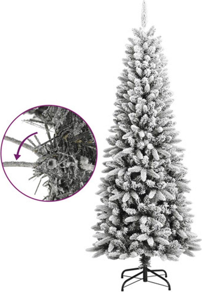 costway 180/225 cm kunstkerstboom met sneeuw Nederlands