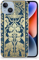 Back Cover Siliconen Hoesje Geschikt voor iPhone 14 Hoesje Customize Beige Flowers